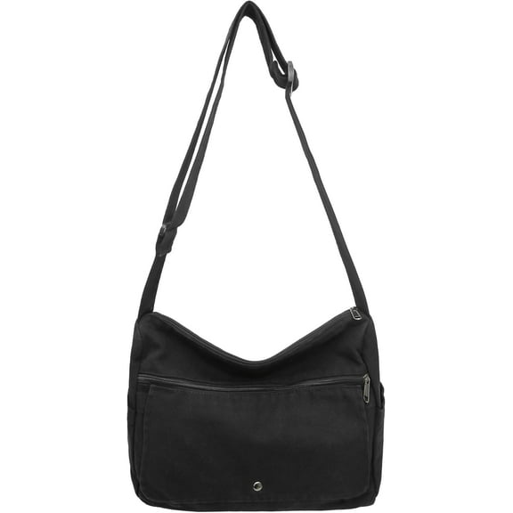 Canvas Crossbody Bag Messenger Bag for Women & Men Vintage Satchel with Multiple Pockets