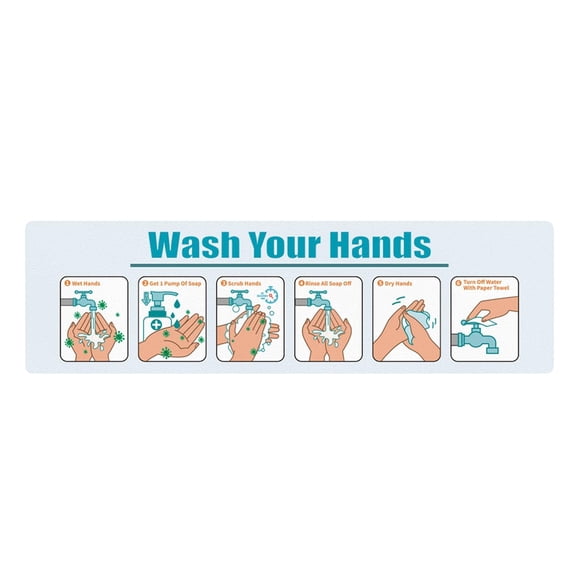 Siruishop Wash Your Hands Sign Bathroom Hand Washing Sign for Home Office Public Space