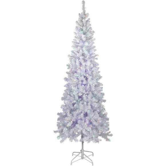 Northlight Pre-Lit White Winston Pine Artificial Christmas Tree - 7.5' - Multi LED Lights