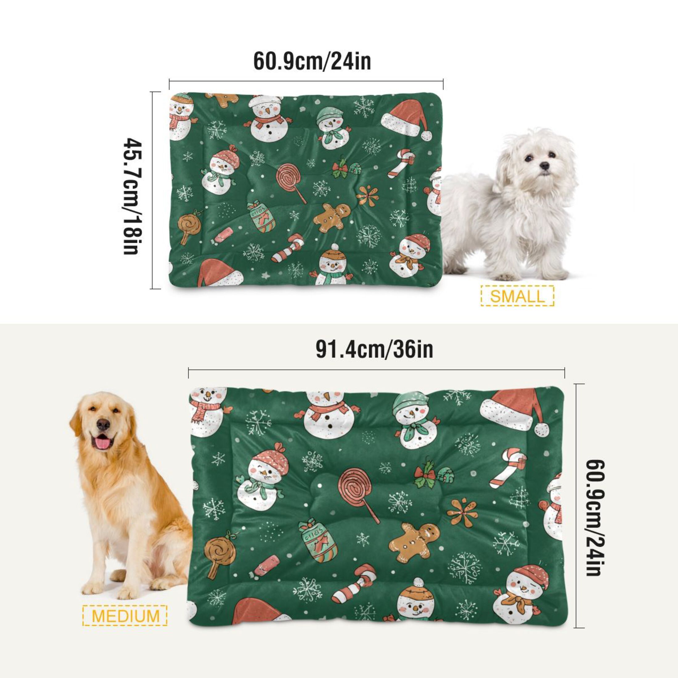 Cozy Mat Pet Bed Indoor Outdoor Warm Soft For Cat Dog Puppy(S/M) Cute Christmas Pattern