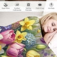 thumbnail image 3 of JRXY Flannel Fleece Blanket Flower Butterfly Quote Print White, 3 of 6