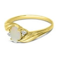 thumbnail image 3 of 10k Yellow Gold Oval Opal And Diamond Ring, 3 of 6