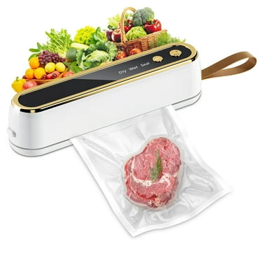 Food Sealer Starter Kit, Dry & Moist Food Modes, Compact Design with 10 Vacuum Bags & Bulit-in Cutter