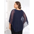 thumbnail image 5 of Lapaplus 2025 Plus Size Sparkly Tops for Women - Silver Mesh Two-Piece Cocktail Blouse for Wedding Guest/Night Out, Sleeveless Glitter Top, 5 of 11