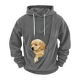 thumbnail image 4 of Dolkfu Hoodies Men Pullover Pet Carrier Corduroy Sweatshirts Hooded Kanga Pocket Loose Mens Tall Shirts 2X, 4 of 8