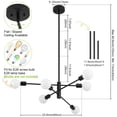 thumbnail image 2 of Deyidn 6-Light Sputnik Chandelier with Adjustable Height, Modern Black Ceiling Light Fixture for Dining Room Kitchen Island, 2 of 7