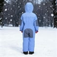 thumbnail image 5 of VKOYWKM Kids Boys Girls One Piece Snowsuits Kids Hooded Waterproof Heavyweight Winter Outdoor Overalls Snowboarding Ski Suits, 5 of 9