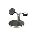 thumbnail image 3 of Cargador inteligente Auricular de cargas Dock de carga Carga rápida 3 en 1 Travel Office Homen Office Hotel Desktop Stand Pad con cable negro Scienceny EL006101-01B, 3 of 7