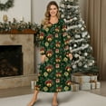 thumbnail image 4 of Tutolipy Christmas Nightgowns for Women Bow Printed Sleepwear Full Length Loungewear Long Sleeve Night Dress for Home, XL, 4 of 7