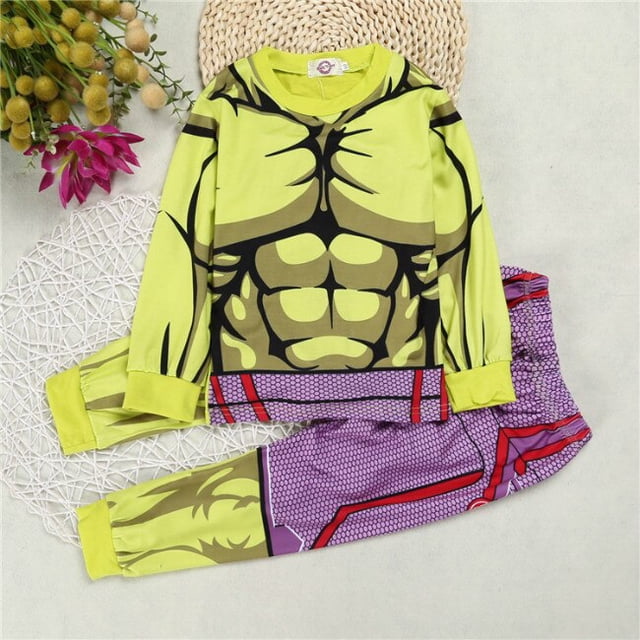 Conjunto de ropa para bebés y niños pequeños, traje de pijama, ropa para niños, disfraz de superhéroe de Disney de dibujos animados, ropa de dormir de Capitán América para niñas, 3T Gao Jinjia LED