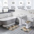 thumbnail image 5 of Navy Blue Brown Palm Tree Bath Mat 3 Piece Bathroom Rug Set, Tropical Leaves Vintage Non Slip Bath Rug Contour Mat and Toilet Lid Cover, Absorbent Shower Mats Soft Bath Rugs and Mats Sets, 5 of 8