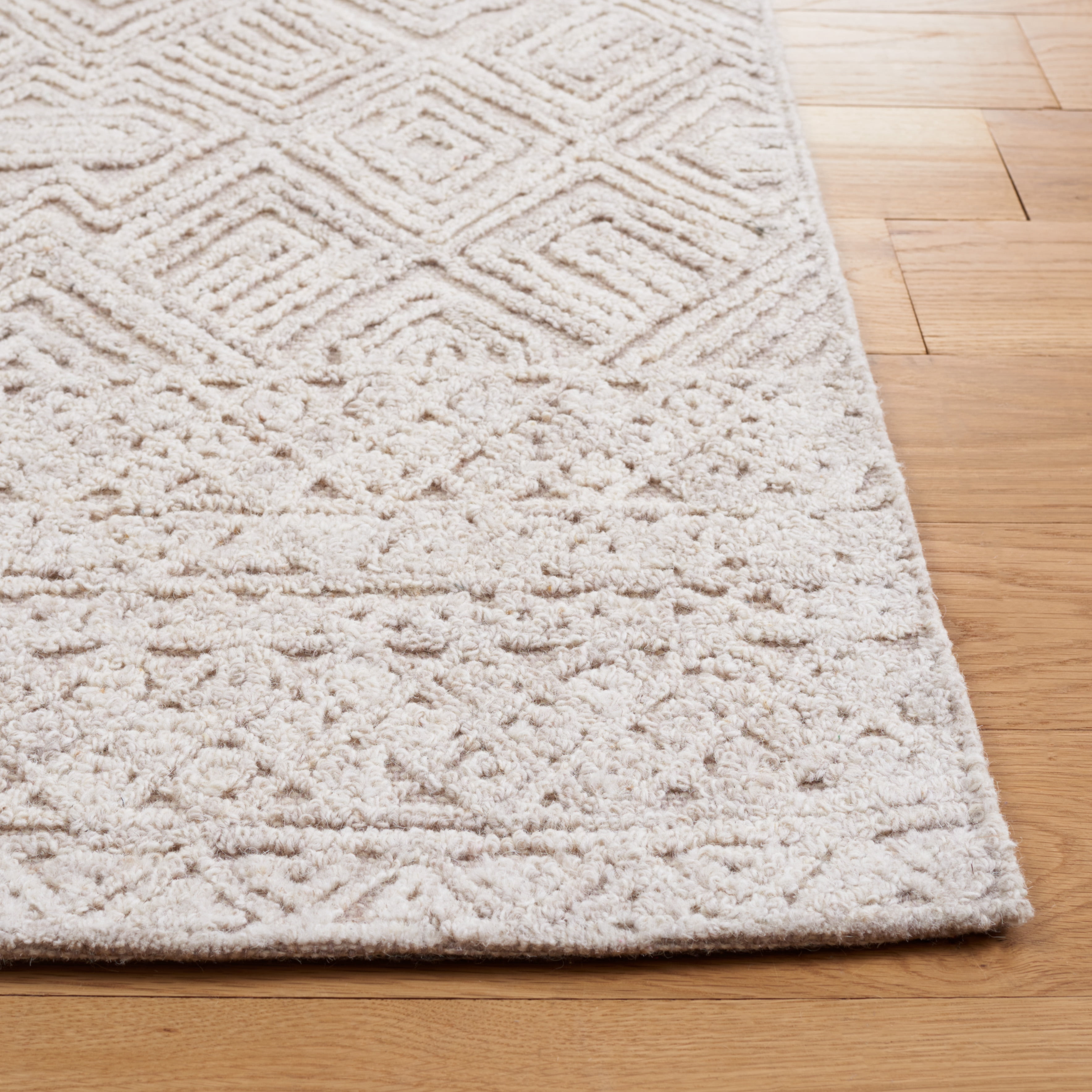 SAFAVIEH Textural Adrasteia Geometric Area Rug, Beige, 6' x 6' Square
