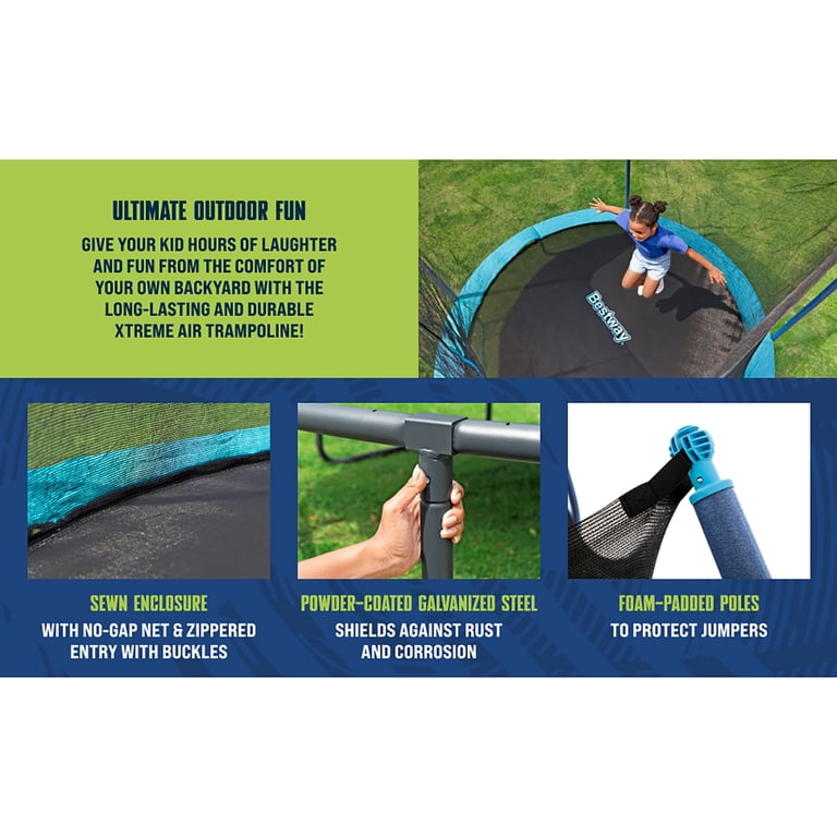Bestway Xtreme Air 10 ft Trampoline for Kids & Adults, No-Gap