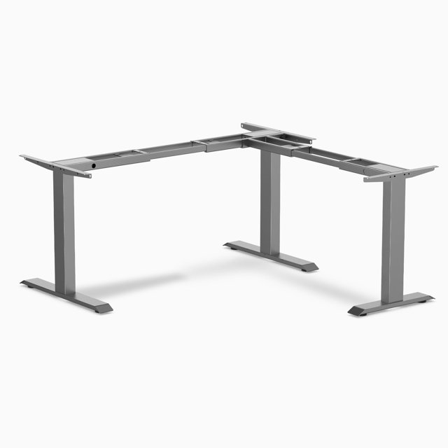 Desky Zero Cadre de Bureau en L Fixe - Gris Spatial