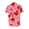 thumbnail image 4 of BiZtdJrK Today Sales Valentine's Day Shirts for Men, Cute Love Heart Printed Tshirts Dressy Lapel Button Up Holiday Beach Blouse Multicolor 5XL, 4 of 6