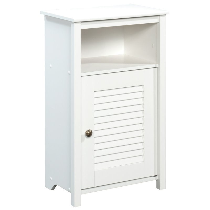 Sauder Peppercorn Wood Bathroom Linen Floor in Soft White