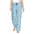 thumbnail image 1 of Fotbe Blue Popcorn Pantalones de Pijama para Mujer, Pantalones de Dormir, Pantalones Pj con Cordón y Bolsillos-Medium, 1 of 6