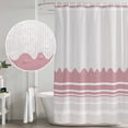 thumbnail image 5 of Small Stall Shower Curtain 48x72 Inch Narrow Half Size Pink Purple Striped Bath Curtains Bathroom Decor, Abstract Modern Geometric Stripes Waterproof Fabric Shower Curtain Set with Hooks 48 Inch, 5 of 7