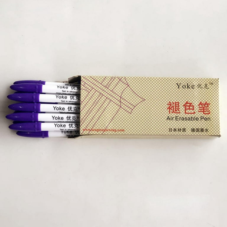 12pcs Double Ended Disappearing Ink Fabric Marker Pen - 140x10mm