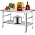 thumbnail image 1 of 36"x24" Stainless Steel Folding Table – 920 Lbs Commercial Foldable Prep Table with Adjustable Undershelf & Feet, Heavy-Duty Stainless Steel Worktable for Kitchen, Restaurant & Garage, 1 of 7