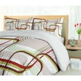 thumbnail image 5 of Ambesonne Modern Duvet Cover Set, Wavy Abstract Shape Line, 2-Calking, Khaki Burgundy White, 5 of 7