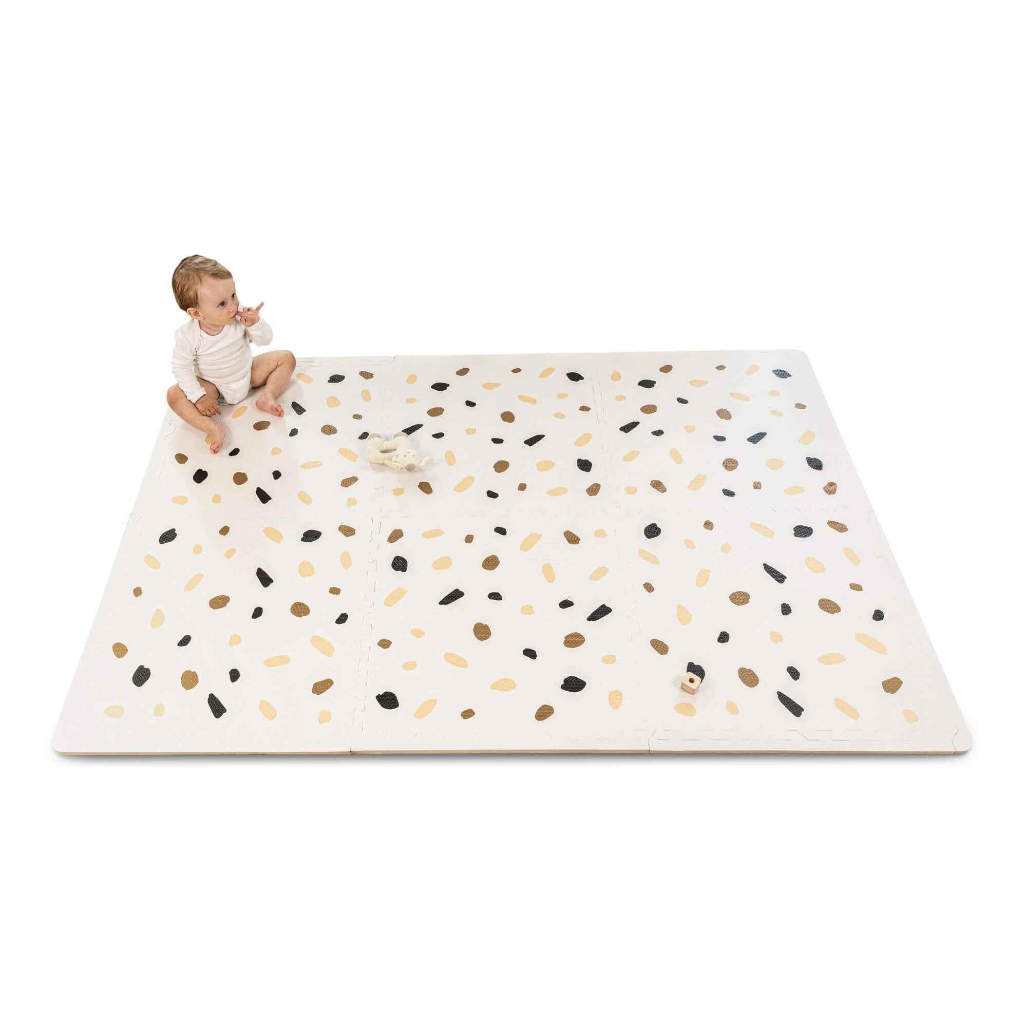 Hakuna Matte: Stylish Baby Play Mat: Confetti & White Design - 72x48', 6 XXL Foam Floor Tiles, Thick Puzzle Mat For Crawling, Tummy Time, Playpen