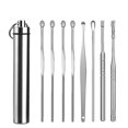 thumbnail image 4 of Silver Stainless Steel Ear Scoop Kit Rotary Ear Scoop Tool Portable R0C0, 4 of 9