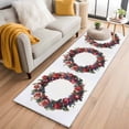 thumbnail image 3 of Rose Wreaths Area&nbsp;Rug 2x6ft Natural Plant Non-Slip&nbsp;Washable Square&nbsp;Rugs Soft Felt Indoor Floor Mat for Bedroom Kitchen Living Room Bathroom, 3 of 9