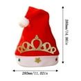 thumbnail image 3 of Golden Velvet Crown Christmas Hat, Festive Holiday Crown Hat, Red Velvet Santa Hat for Adults and Kids, Adjustable Non Woven Fabric Christmas Party Decoration, 3 of 7