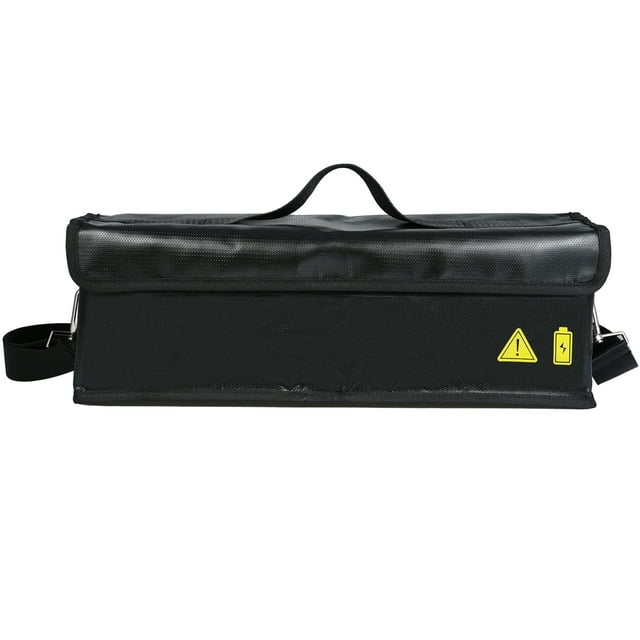 Sac de Batterie Ignifuge et Étanche Sac de Charge Sûr pour Lipo Pochette de Protection pour Rangement avec Port de Charge Latéral Invisible et Bandoulière Réglable pour Transport et Voyage