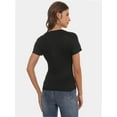 thumbnail image 6 of Women's T Shirts Short Sleeve Scoop Neck Basic Going Out Tops Fashion Slim Fit Tee, 6 of 6