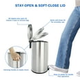 thumbnail image 5 of Better Homes & Gardens Bathroom Trash Can, 3.1 Gallon Small Stainless Steel Step Garbage Bucket Bin with Soft Close Lid, Silver, 5 of 9