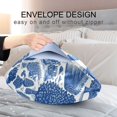 thumbnail image 4 of Yayeee Pillowcase King Size Set of 2 Satin Wrinkle Resistant Envelope Pillow Case, Blue Garden Pattern, 4 of 8