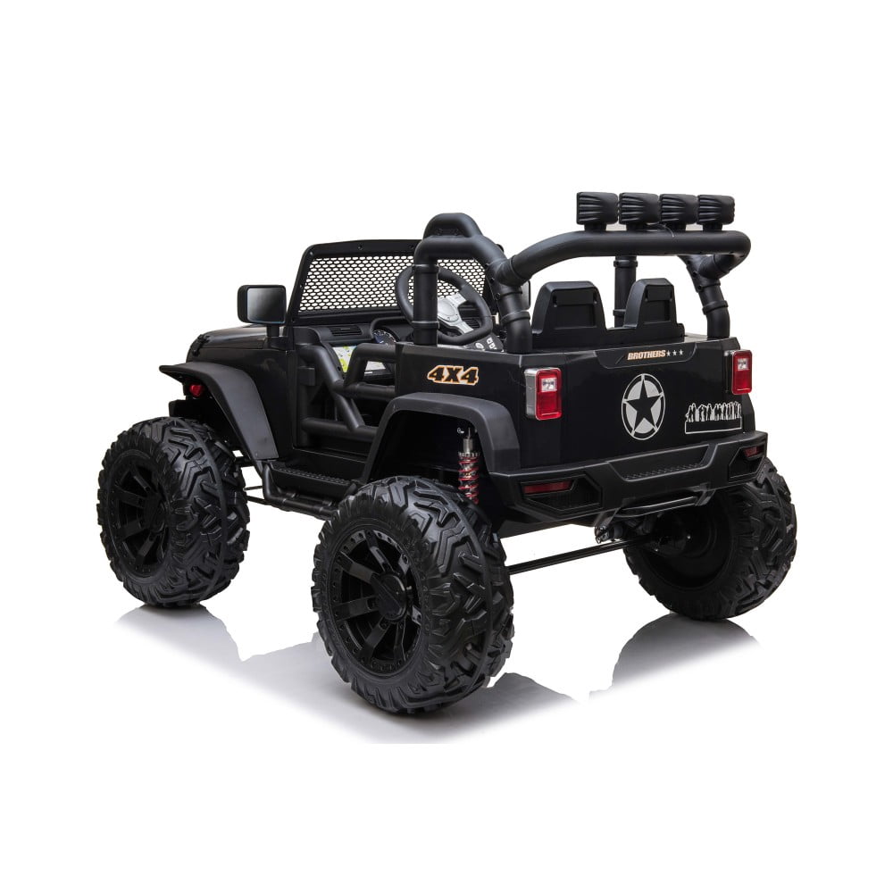 24V JEEP Double Drive Children Ride- on Car With 200W*2 12V9AH*2 Battery,Parent Remote Control ,Electron assisted steering wheel Foot Pedal Led lights,music board with USB/bluetooth/MP3/music/ volum