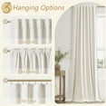 thumbnail image 5 of Cream Linen Blackout Curtains 60 Inch Length 2 Panels Set for Living Room Bedroom Back Tab Thermal Insulated 100% Black Out Linen Drapes Room Darkening Window Curtains Ivory Natural, 5 of 9