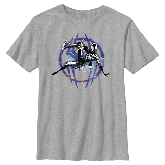 Boy's Spider-Man: Across the Spider-Verse Miles Morales Logo Graphic Tee Athletic Heather Medium