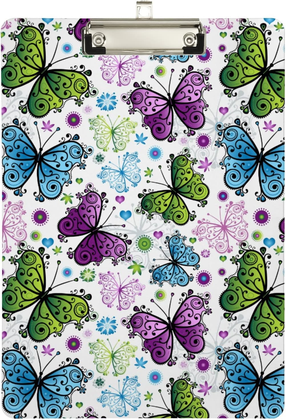 FMSHPON Paisley Butterflies Clipboard Hardboard Wood Nursing Clip Board