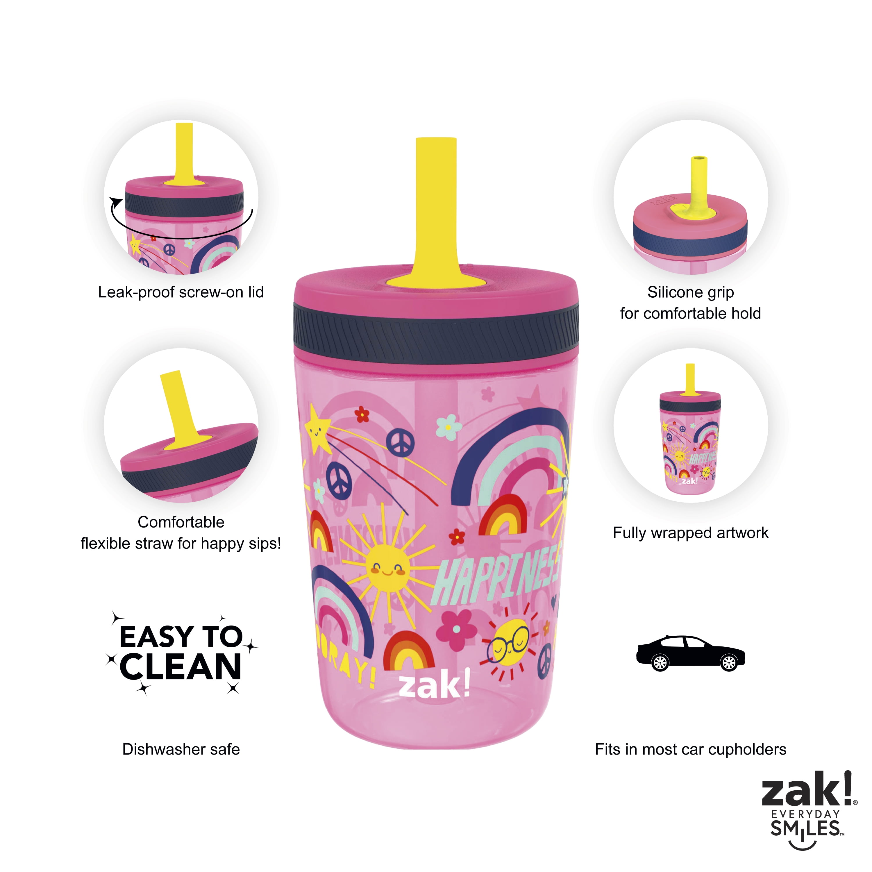 Zak Designs CoComelon Kelso Tumbler Set, Leak-Proof Screw-On Lid with Straw,  Bundle for Kids Includes Plastic and Stainless Steel Cups with Bonus Sipper  (3pc Set, Non-BPA), 15 fluid ounces - Yahoo Shopping