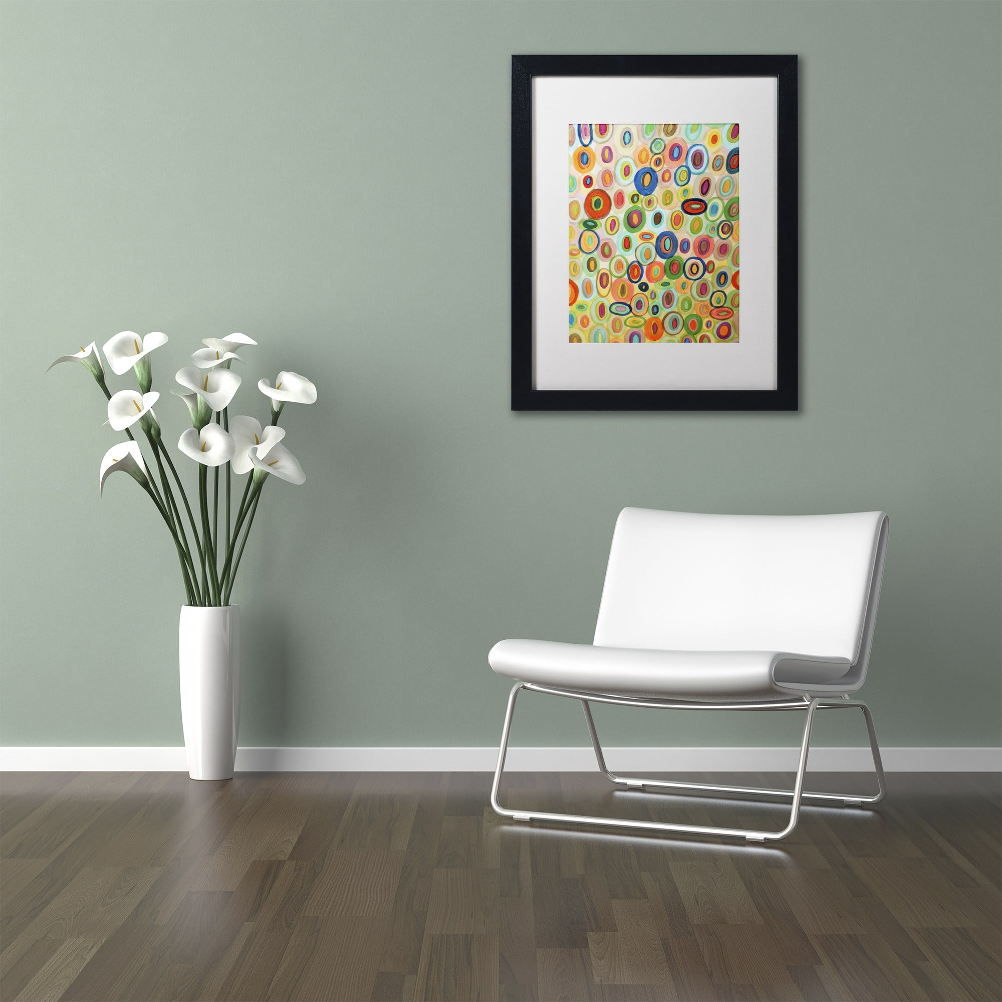 Trademark Fine Art "Permanence" Canvas Art by Sylvie Demers, White Matte, Black Frame