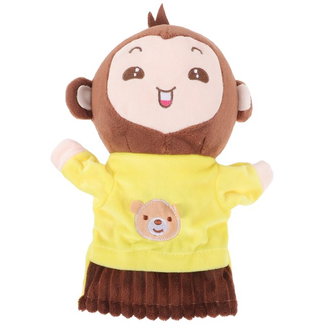 KAKOWELY Marionetas de mano de animales de peluche con forma de mono para niños, juegos de rol, marionetas de mano de animales de peluche