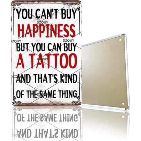 Tattoo Shop Metal Tin Wall Art Sign Plaque Decor 8 x 12 Inch for Bar Club Game Room Man Cave Garage
