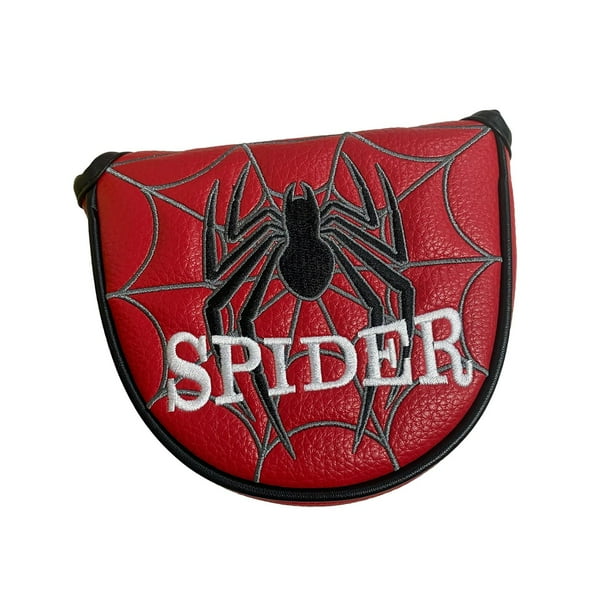 Funda protectora para cabeza de putter de mazo de golf con forro interior de felpa y magnética. Rojo