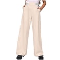 thumbnail image 3 of Stamzod Uniform Pants for Girls Fashion Striped High Waisted Wide Leg Dress Pants Casual formal Straight Leg Trousers with Pockets 11-12Years, 3 of 10