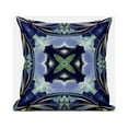 thumbnail image 2 of 20" X 20" Peacock Blue Light Blue Geometric Zippered Suede Throw Pillow, 2 of 5