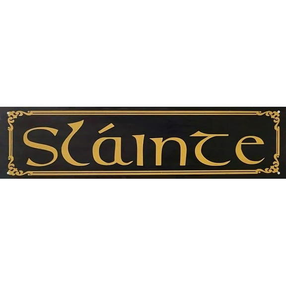 Slainte Cheers Irish Retro Metal Wall Sign - 4x16 inches Decorative Man Cave Sign