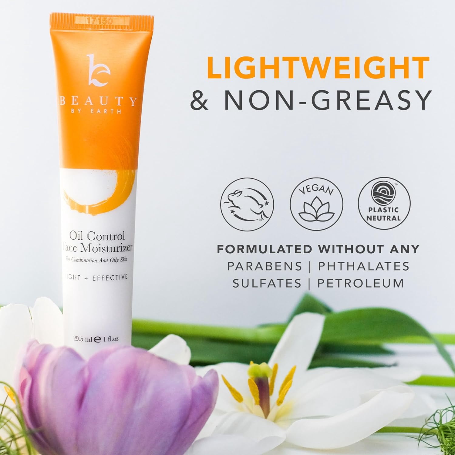 Beauty by Earth Facial Oil Control Moisturizer - Made with Organic and Natural Vegan Ingredients for Sensitive, Oily or Combo Skin