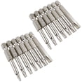 thumbnail image 1 of Juego de 2 respaldos de seguridad Torx 5 puntos magnéticos 5 puntos de estrella no sellables con barra hexagonal 1/4" 5 puntas de destornillador TORX 2" de largo | T10 T15 T20 T25 T27 T30 T40 esquí esquí Gafas de esquí, 1 of 4