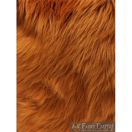 Faux Fur Long Pile Shaggy Rust 60 Wide Sold By The Yard
