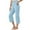 Sky Blue, variant on Mlqidk Womens Capri Pants Casual Loose Fit High Waisted Cropped Pants Trendy Wide Leg Beach Trousers with Pockets White S