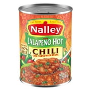 Nalley Jalapeno Hot Chili Con Carne With Beans, 15g Protein Per Serving, 14 oz. Can